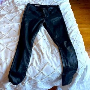 AG pleather the legging ankle jeans